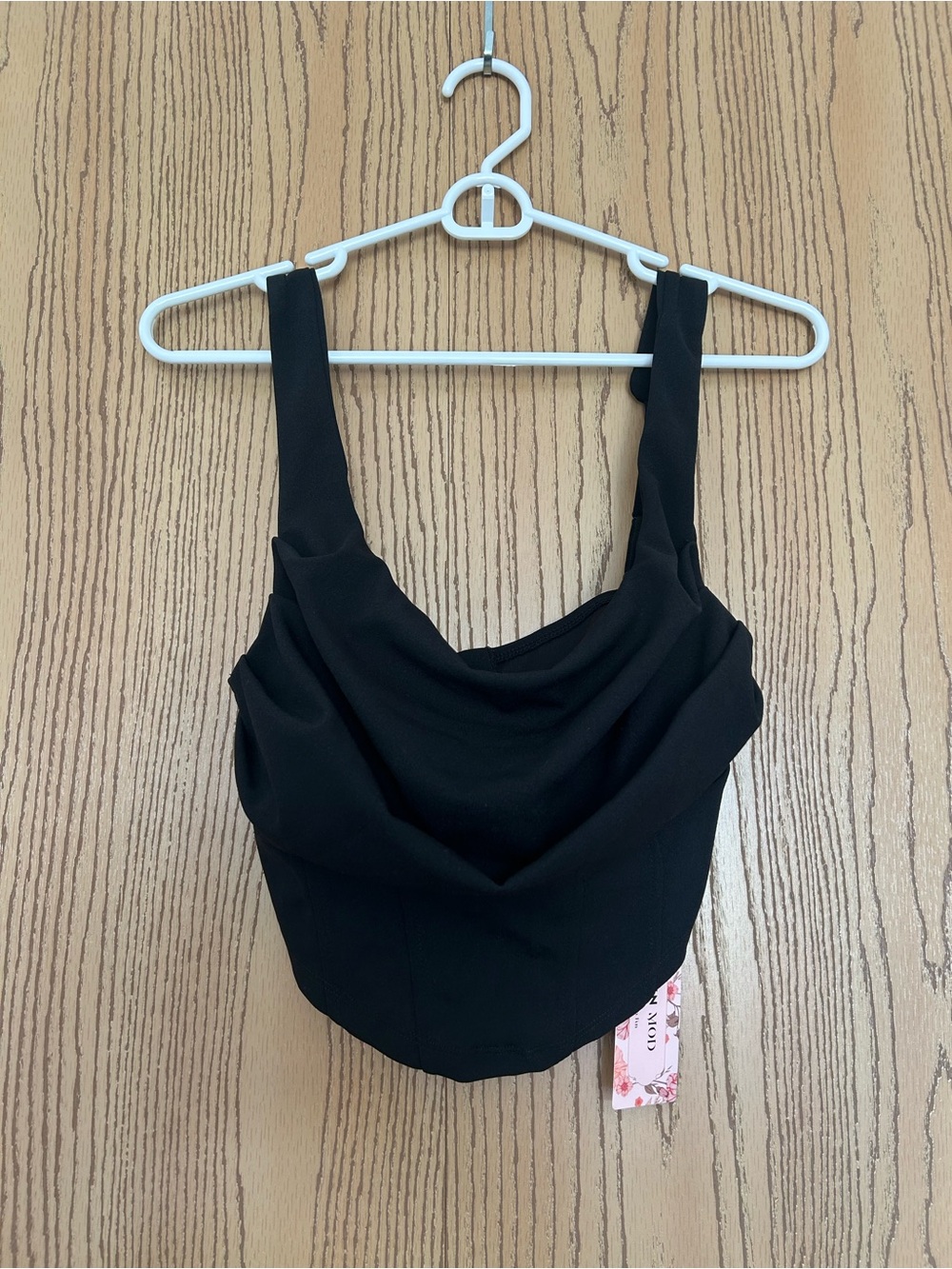 SHEIN Black Draped Cowl Neck Camisole